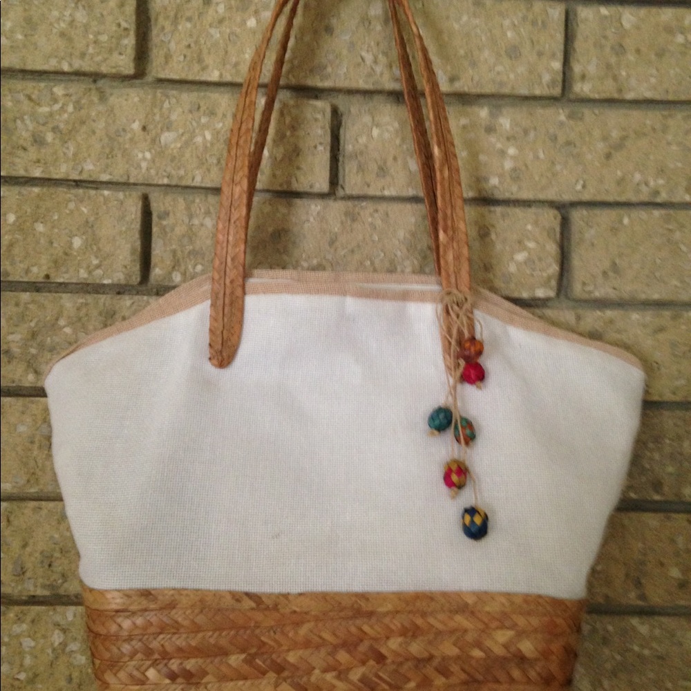 Palm leaf bottom tote - Picture 3 of 3
